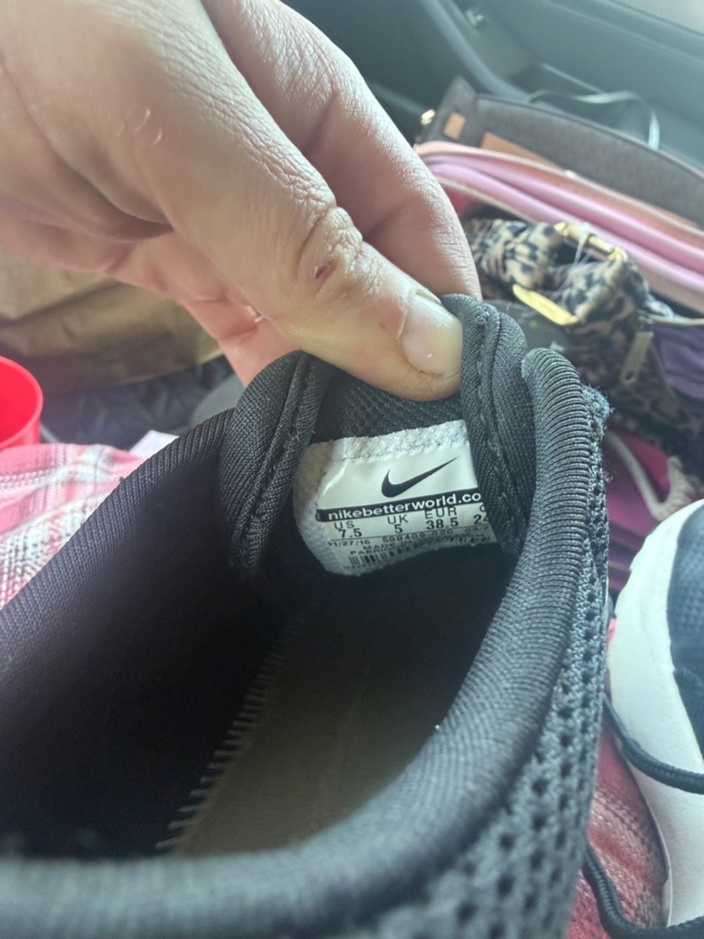 Nike Black and White Mesh Athletic Sneaker - Picture 3 of 3